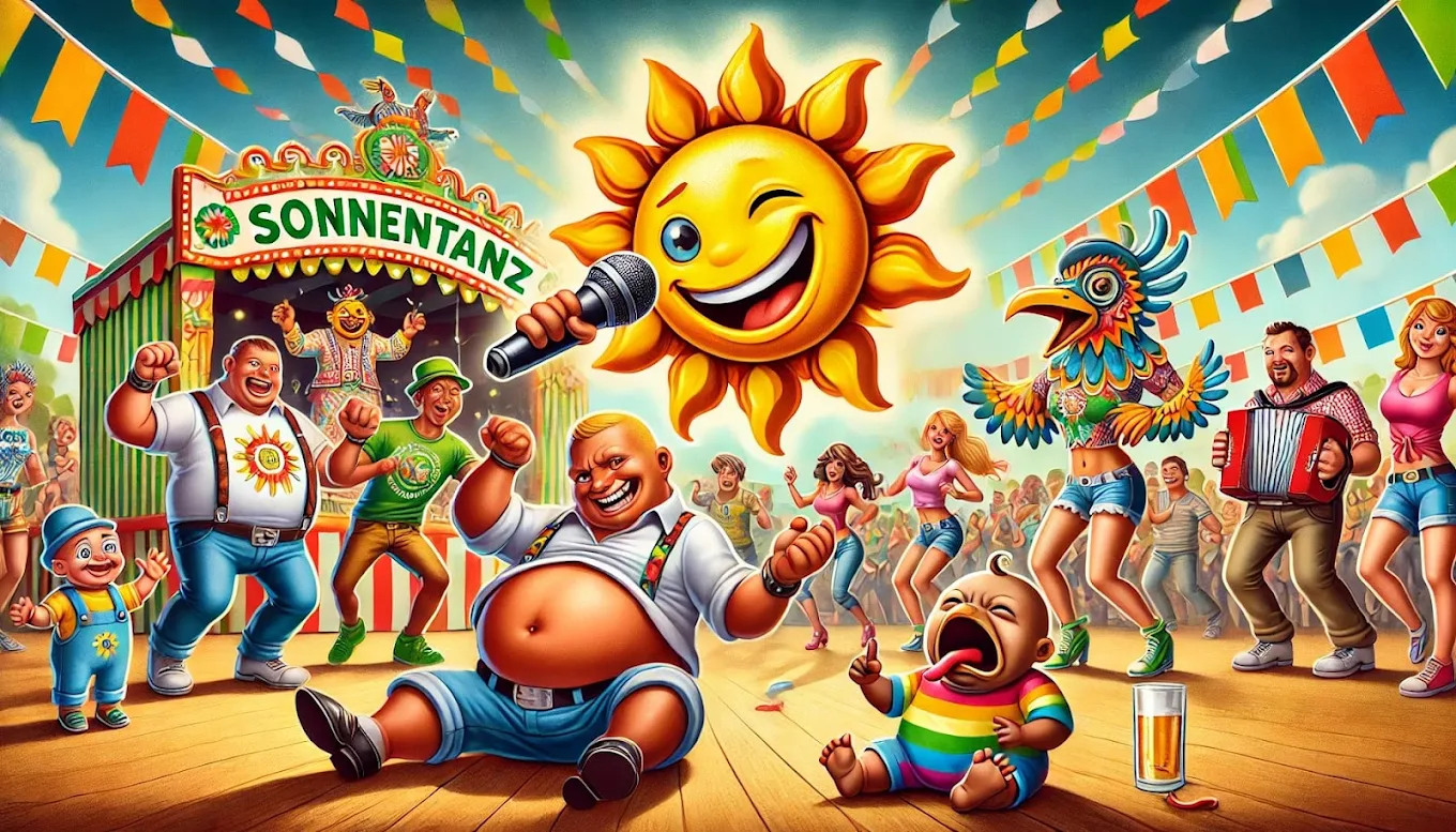 Licht- und Feuershow am Abend