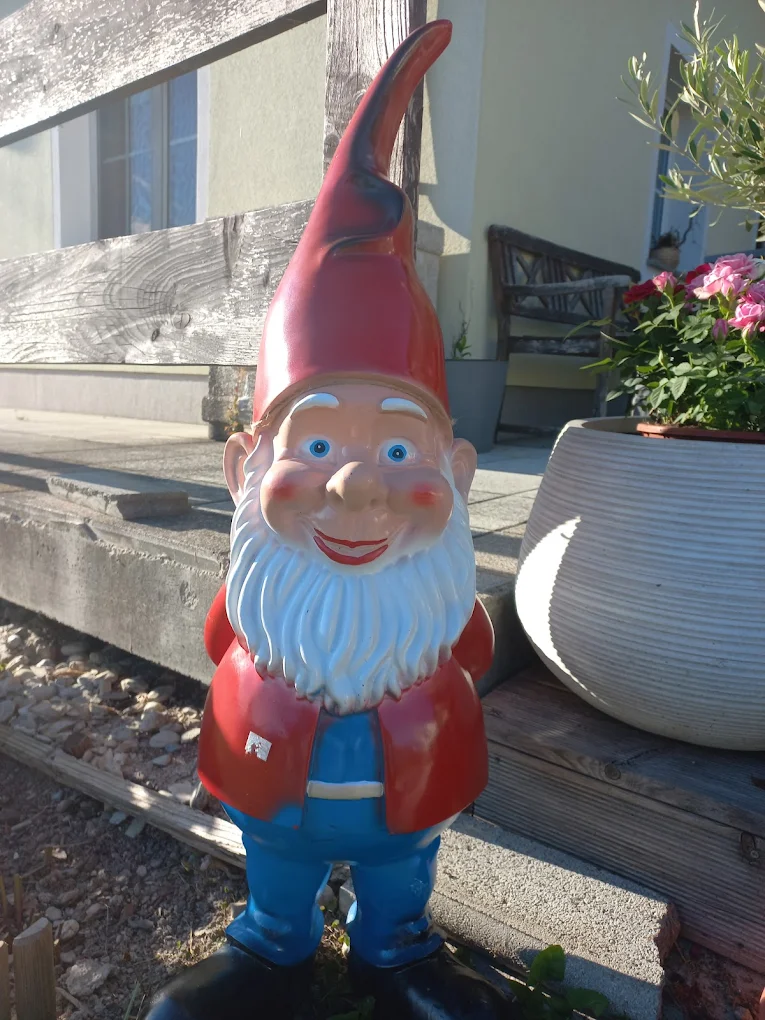 Blumenbeet mit Zwerg